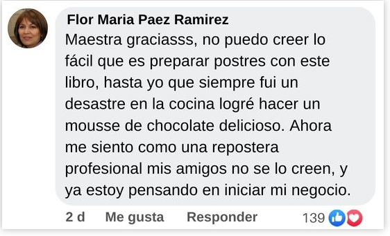 Comentario real de una persona que accedió al ebook