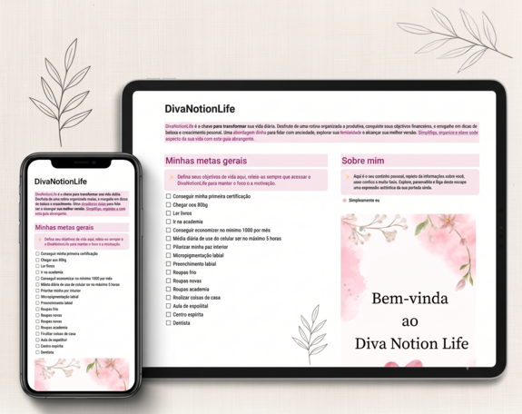 DivaNotionLife em todos os dispositivos